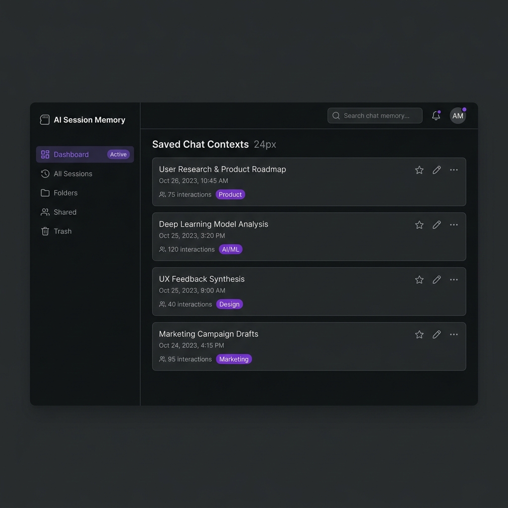 AI Session Memory Interface